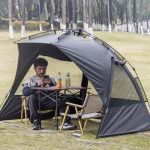 Outdoor 3-4 person one-touch quick-set tent, suitable for beach, fishing, family trips, picnics, parks, UV-resistant with sunsha - Image 3