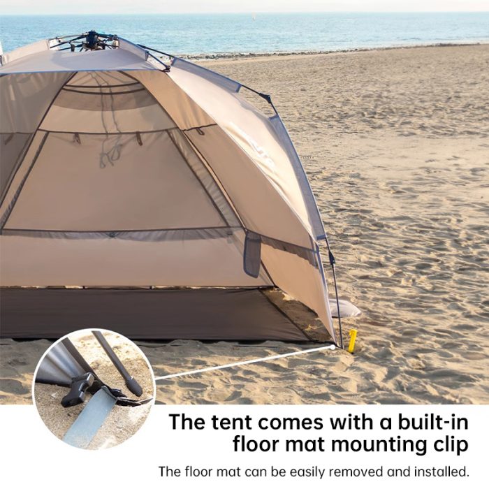 Outdoor 3-4 person one-touch quick-set tent, suitable for beach, fishing, family trips, picnics, parks, UV-resistant with sunsha - Image 6
