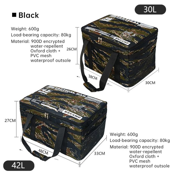 Outdoor storage bag, large - capacity foldable storage box, camping gear for picnic, portable, water - resistant - Image 1