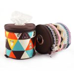 Outdoor camping folding ethnic style paper box storage bag car roll paper tissue box small cloth bag storage bag - Image 2