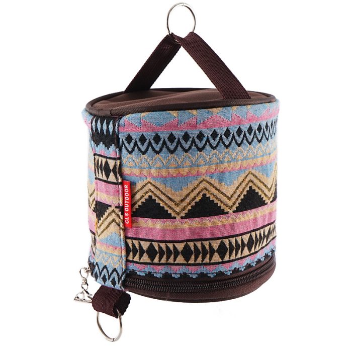 Outdoor camping folding ethnic style paper box storage bag car roll paper tissue box small cloth bag storage bag - Image 5